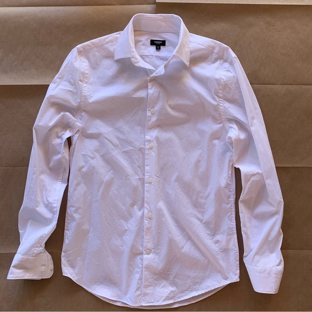 Express Men’s Extra Slim Solid Stretch Dress Shirt Size XS